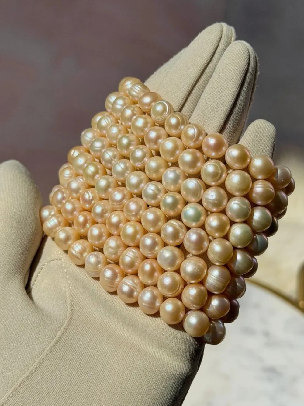Freshwater Pearl Beaded Bracelet (Bead Size: 8mm–9mm)